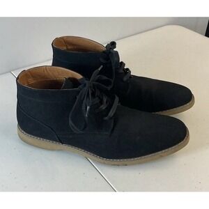 Perry Ellis Portfolio Men's Size 12 Black Suede Chukka Ankle Boots Lace Up